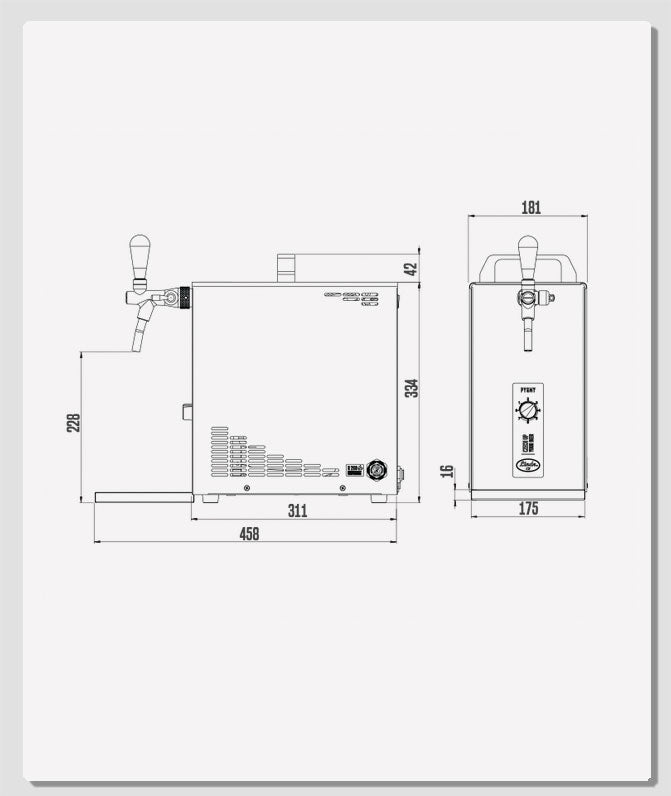 Cold Brew Coffee And Tea Countertop Flash Chiller w/Compressor, Sankey D PET Keg - Cafe Starter KIT + FREE Keg