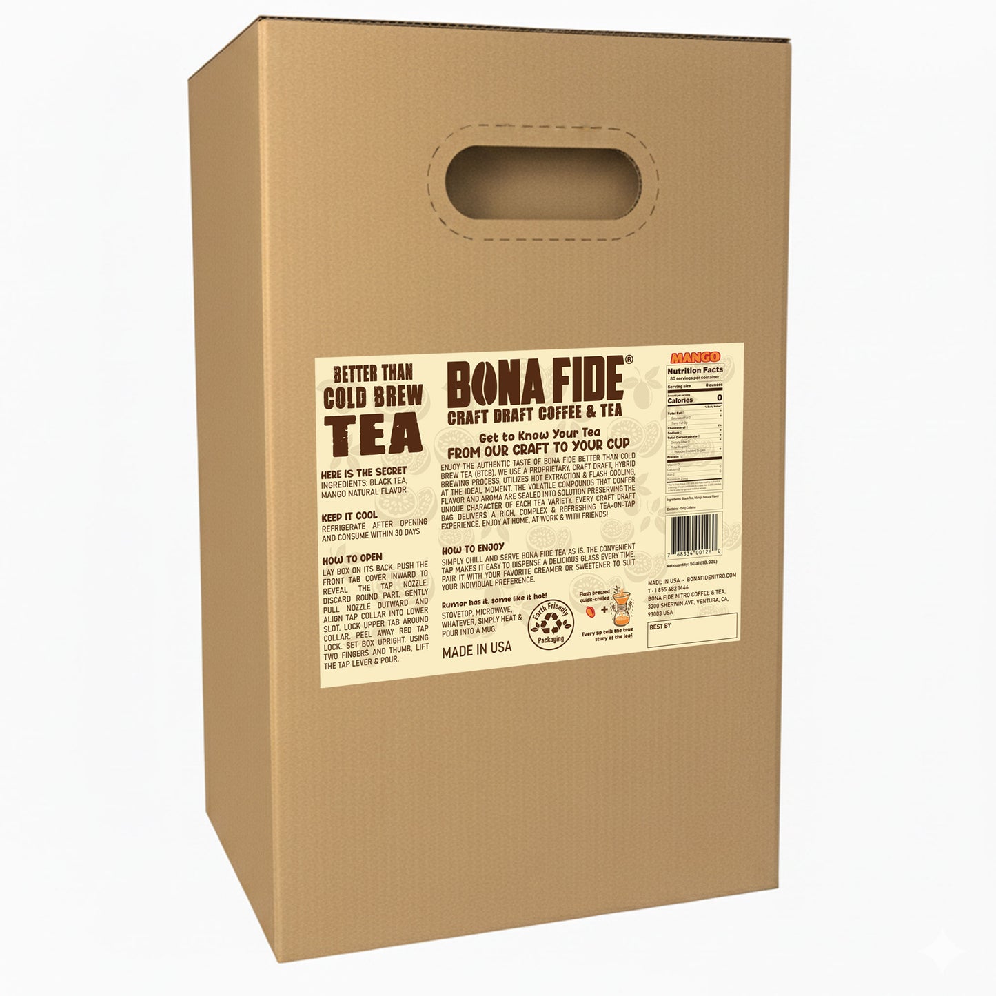 Mango Tea - 5 Gallon (18.93L) - Better Than Cold Brew Tea Bag In Box (BIB)