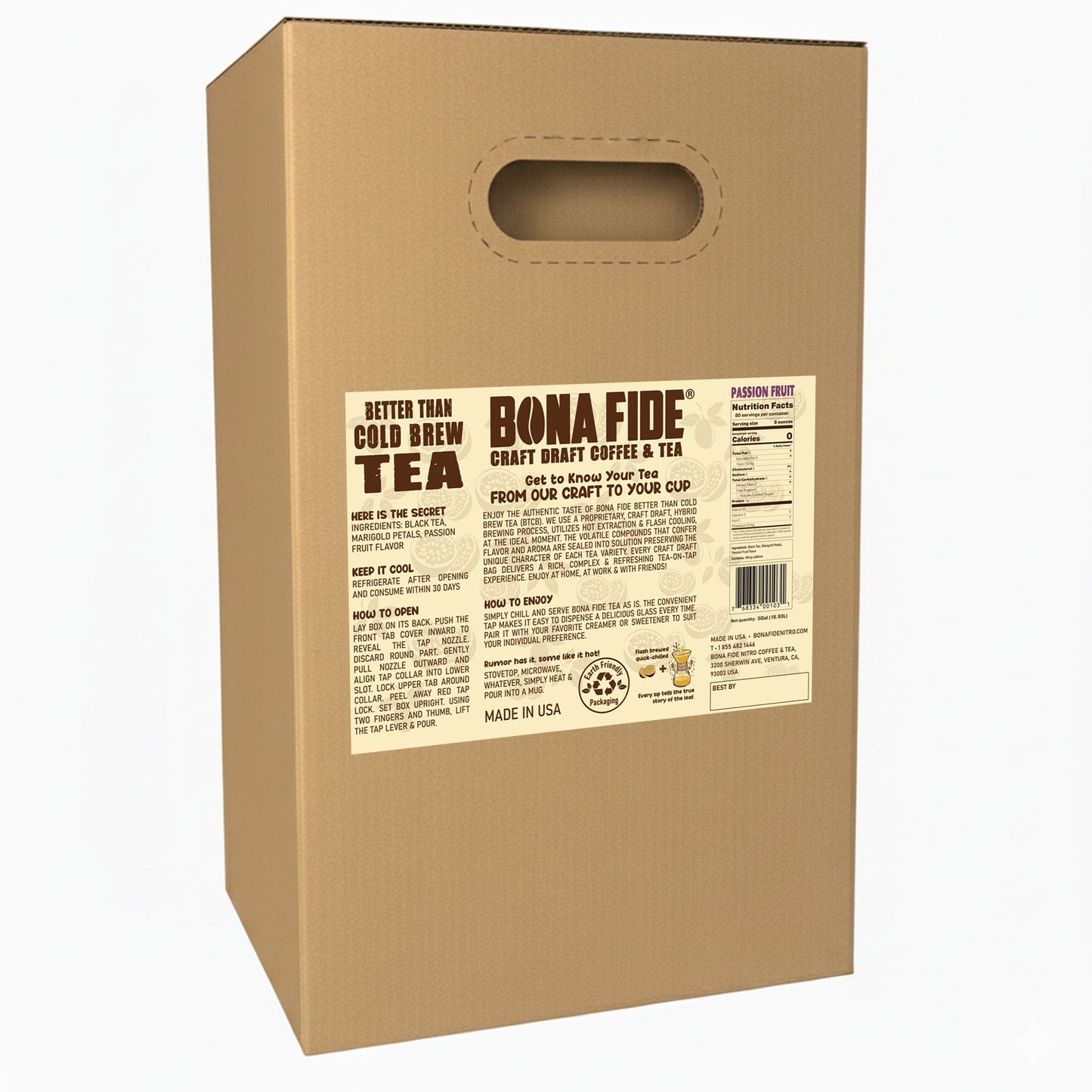 Passion Fruit Tea - 5 Gallon (18.93L) - Better Than Cold Brew Tea Bag In Box (BIB)