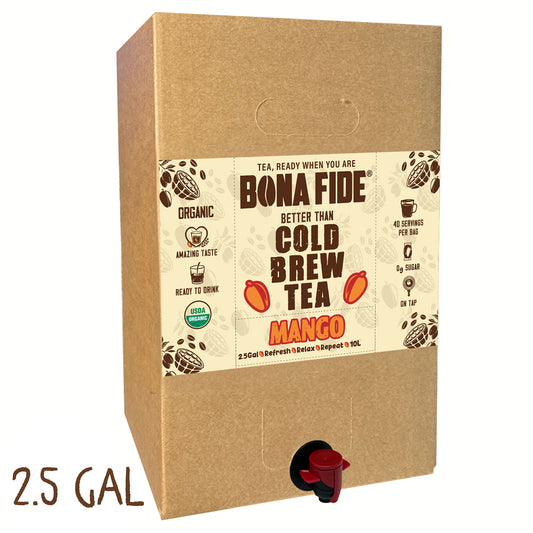 Mango Tea - 2.5 Gallon (9.46L) - Better Than Cold Brew Tea Bag In Box (BIB)