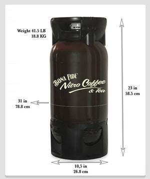 Size and weight of PET Keg with Nitro Coffee