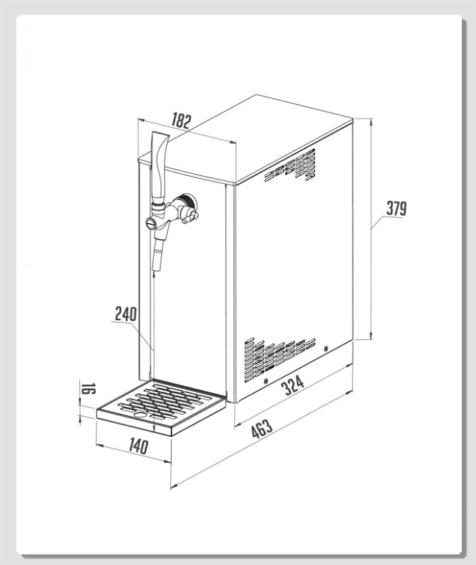 Double Faucet Countertop Flash Chiller w/ Compressor